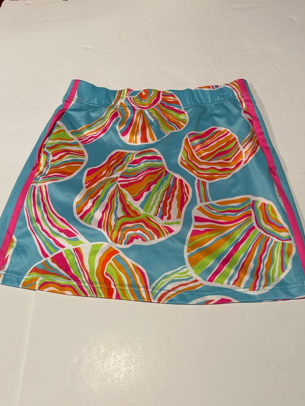 Gretchen Scott small Designs Aqua Mini Skort Multicolor Circle shell Print